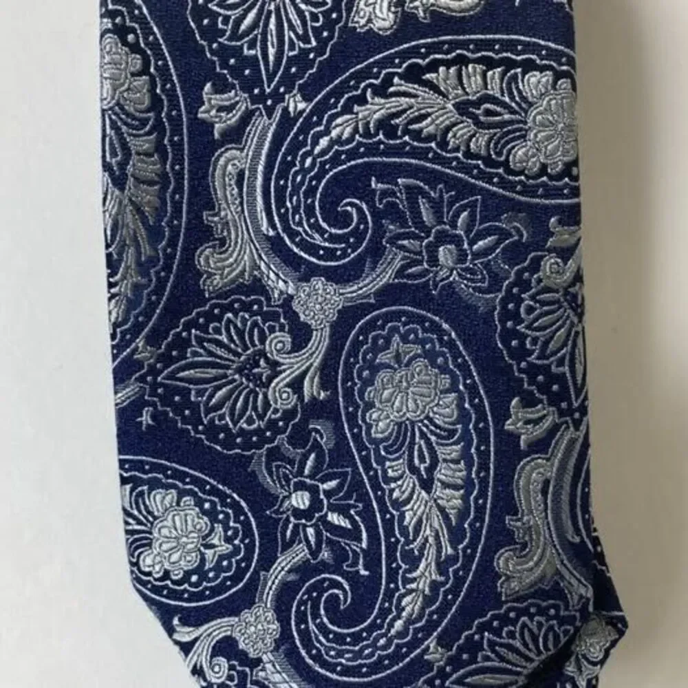 Michael Kors Mens Tie Moss Necktie Dark Navy Paisley NWT $69.50